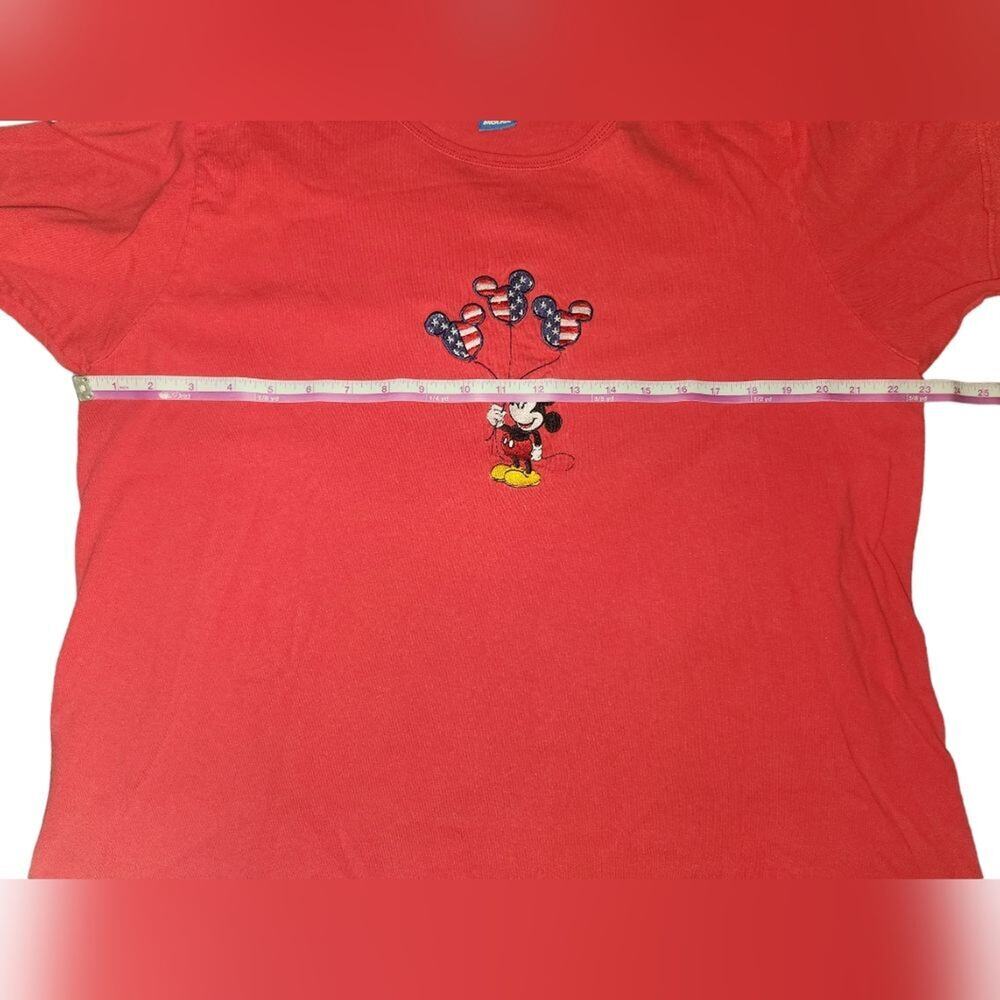 *5 for $25* Vintage Mickey 4th Of July Embroidered Red Short Sleeve Shirt - Picture 2 of 7